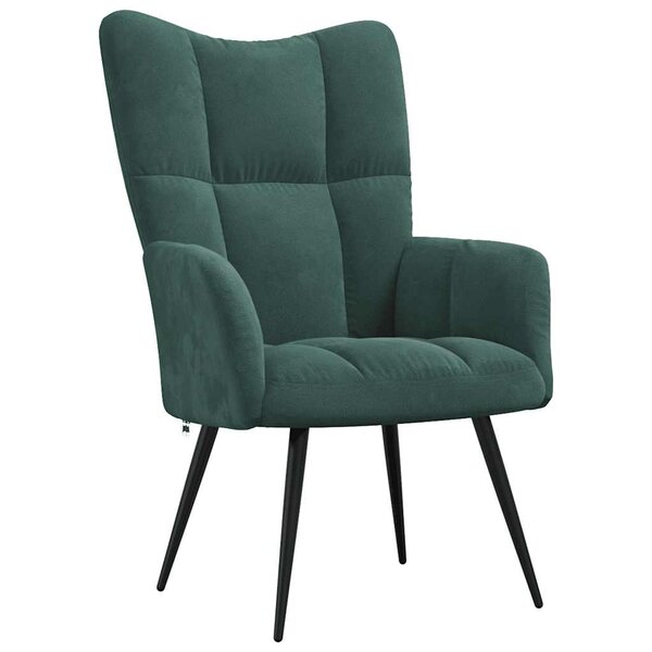 vidaXL Chaise de relaxation Vert foncé Velours