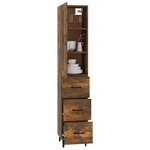 Vidaxl buffet haut chêne fumé 35x34x180 cm bois d'ingénierie
