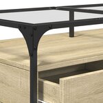 vidaXL Table basse et dessus en verre chêne sonoma 98 5x50x45 cm acier