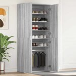 vidaXL Cabinet à chaussures Gris 80 x 39 x 180 cm Bois d'ingénierie