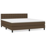 vidaXL Sommier à lattes de lit avec matelas Marron foncé 160x200 cm