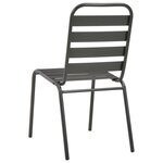 vidaXL Chaises d'extérieur lot de 4 Design à lattes Acier Gris foncé
