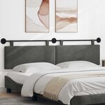 vidaXL Tête de lit suspendue Gris foncé Tissu en velours côtelé