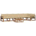 vidaXL Ensemble de canapés d'extérieur 7 Pièces Naturel et Beige