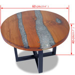 vidaXL Table basse Teck Résine 60 cm