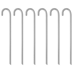 vidaXL Piquets de tente 6 Pièces 41 5 cm Ø12 mm acier galvanisé