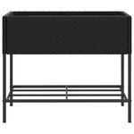 vidaXL Jardinières avec étagère 2 Pièces noir 90x40x75 cm résine tressée