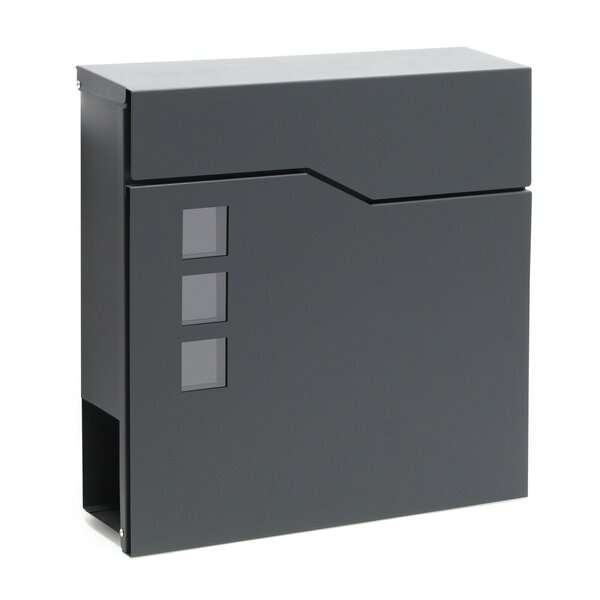 Boite aux lettres design fixation murale porte journal revues acier galvanisé anthracite