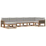 vidaXL Ensemble de canapés d'extérieur 7 Pièces Naturel et gris clair