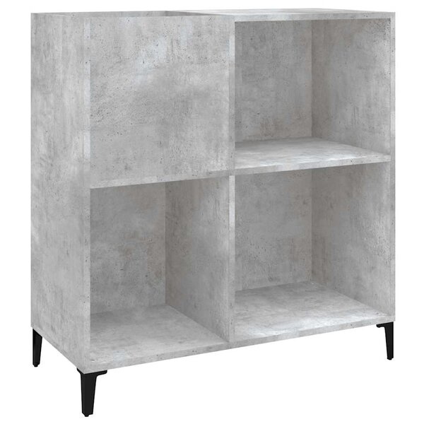 vidaXL Armoire à disques gris béton 84 5x38x89 cm bois d'ingénierie