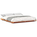 vidaXL Cadre de lit surélevé Marron cire 180 x 220 cm