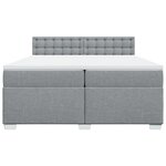 vidaXL Sommier à lattes de lit avec matelas Gris clair 200x200cm Tissu
