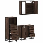 vidaXL Ensemble de meubles de salle de bain 3 Pièces Chêne marron