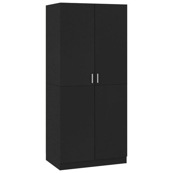 vidaXL Garde-robe Noir 80x52x180 cm Bois d’ingénierie