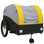vidaXL Remorque de vélo noir et jaune 45 kg fer