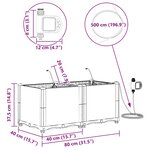 vidaXL Pots de jardin Gris clair 80 x 40 x 37.5 cm Acier