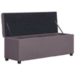 vidaXL Banc avec compartiment de rangement 116 cm Taupe Polyester