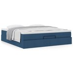 VidaXL Cadre de lit ottoman avec matelas bleu 160x200 cm tissu