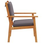 Chaises de jardin vidaXL 2 Pièces avec coussins en bois d'acacia massif