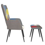 vidaXL Chaise de relaxation avec tabouret Patchwork Tissu