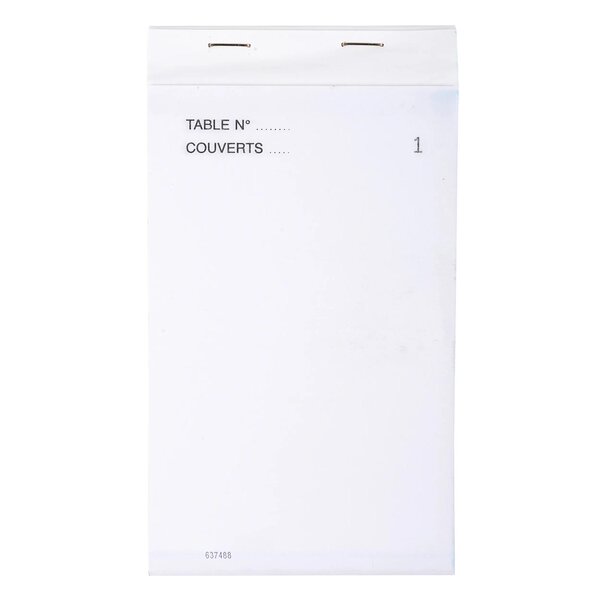 Bloc Maître D'hôtel 50 Feuillets Autocopiants Numérotés En Tripli - Format 9 5x17 Cm - Blanc - X 50 - Exacompta