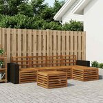 vidaXL Ensemble de canapés d'extérieur 6 Pièces Naturel