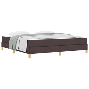 vidaXL Lit à ressorts avec matelas Marron foncé 180 x 200 cm tissu