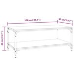 vidaXL Table basse Noir 100x50x40 cm Bois d'ingénierie