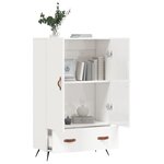 vidaXL Buffet haut blanc brillant 69 5x31x115 cm bois d'ingénierie
