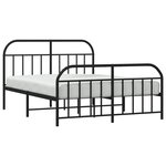 vidaXL Cadre de lit métal sans matelas avec pied de lit noir 140x190cm