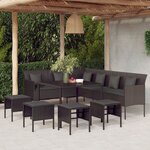 vidaXL Ensemble à manger de jardin coussins 6Pièces noir résine tressée