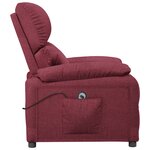 vidaXL Fauteuil inclinable électrique Rouge bordeaux Tissu