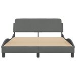 vidaXL Cadre de lit sans matelas gris foncé 140x190 cm tissu