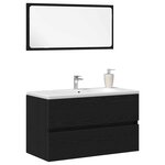vidaXL Ensemble de mobilier de salle de bain 2 Pièces Chêne noir