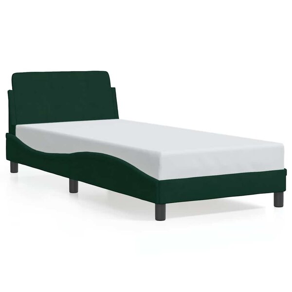 vidaXL Cadre de lit Dover vert foncé 80x200 cm velours
