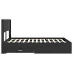 vidaXL Cadre de lit avec rangement et tête de lit Noir 135 x 190 cm