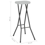 vidaXL Tabourets de bar pliables 2 Pièces PEHD et acier Blanc