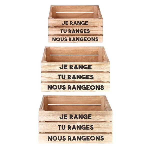 Cagettes de rangement la vie en famille (lot de 3)