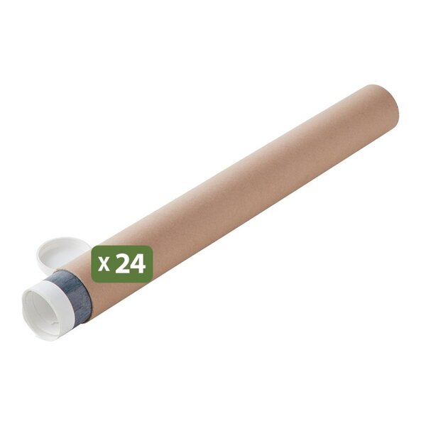 Pack and Move - Lot 24 tubes pour expédition et emballage - ø0.6x50cm - pour affiche et poster - Avec capuchon