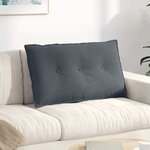 vidaXL Coussin de Dos Gris foncé 80 x 50 cm Tissu en velours côtelé