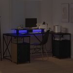 vidaXL Bureau Chêne noir 182 x 101 x 87.5 cm Bois d'ingénierie