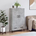 vidaXL Buffet haut gris béton 69 5x31x115 cm bois d'ingénierie