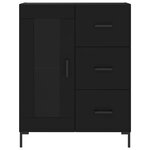 vidaXL Buffet haut Noir 69 5x34x180 cm Bois d'ingénierie
