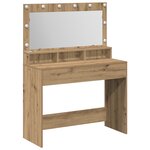 vidaXL Table de Maquillage avec Lumières LED en Chêne Artisan  100x41x135 cm