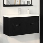 vidaXL Armoire d'évier Chêne noir 90 x 38.5 x 46 cm Bois d'ingénierie