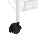 vidaXL Chariot de cuisine à 3 niveaux Blanc 46x26x64 cm Fer