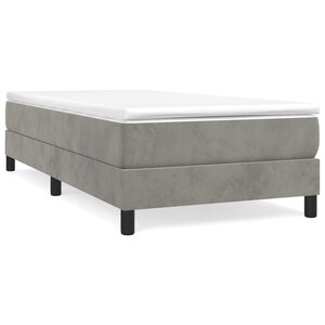 vidaXL Sommier à lattes de lit et matelas Gris clair 80x200 cm Velours