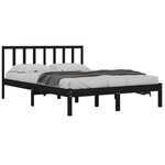 vidaXL Cadre de lit sans matelas noir bois de pin massif 150x200 cm