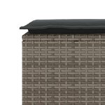 vidaXL Banc de jardin avec coussin gris 110x40x44 cm résine tressée