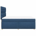 vidaXL Sommier à lattes de lit avec matelas Bleu 140x190 cm Tissu